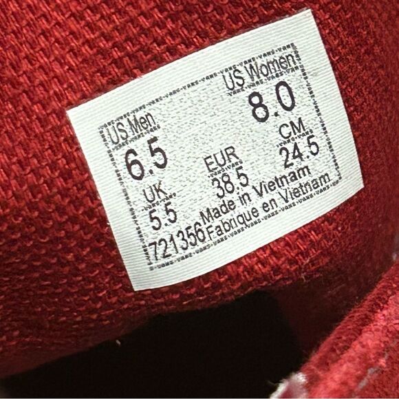 VANS old skool checkerboard red white lace up shoes sneakers women’s 8 new - Picture 3 of 7